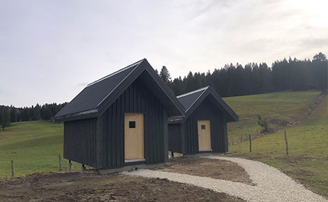 Cabane ossature bois pilotis en nature moins 20m2